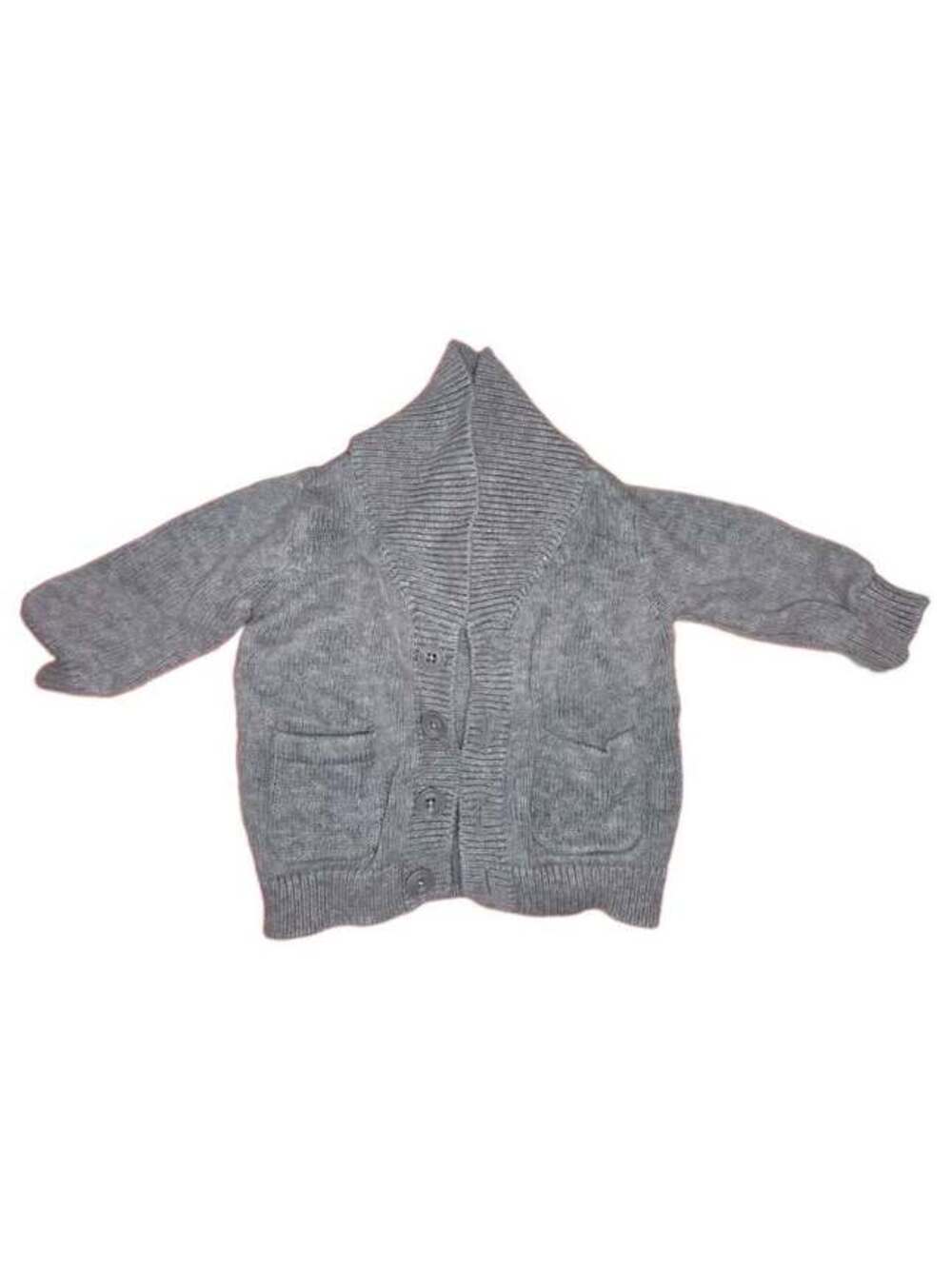 Cherokee Baby Grey Knit Cardigan Sweater Size NB